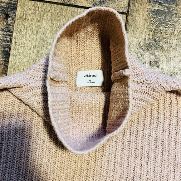 Wilfred Merino Wool Blush Pink Turtleneck Oversized Sweater, Size XS - Picture 10 of 11